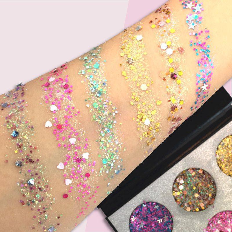 BẢNG MÀU MẮT KIM TUYẾN 6 Ô BEAUTY GLAZED GLITTER BAR