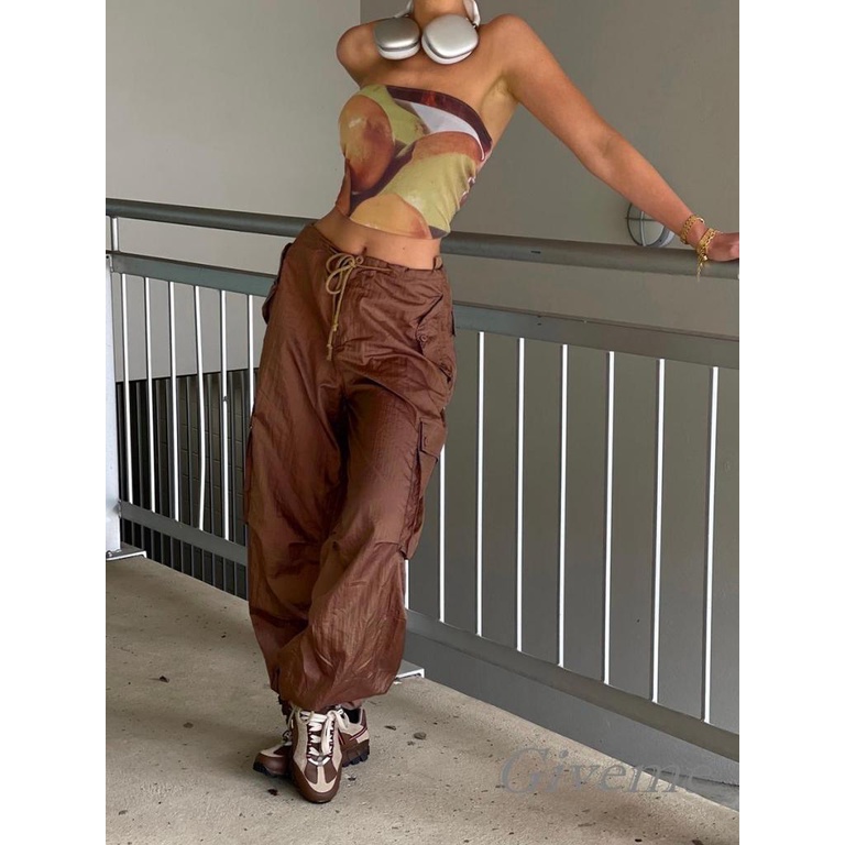 Quần Dài Nữ Lưng Thấp Dây Rút Thời Trang