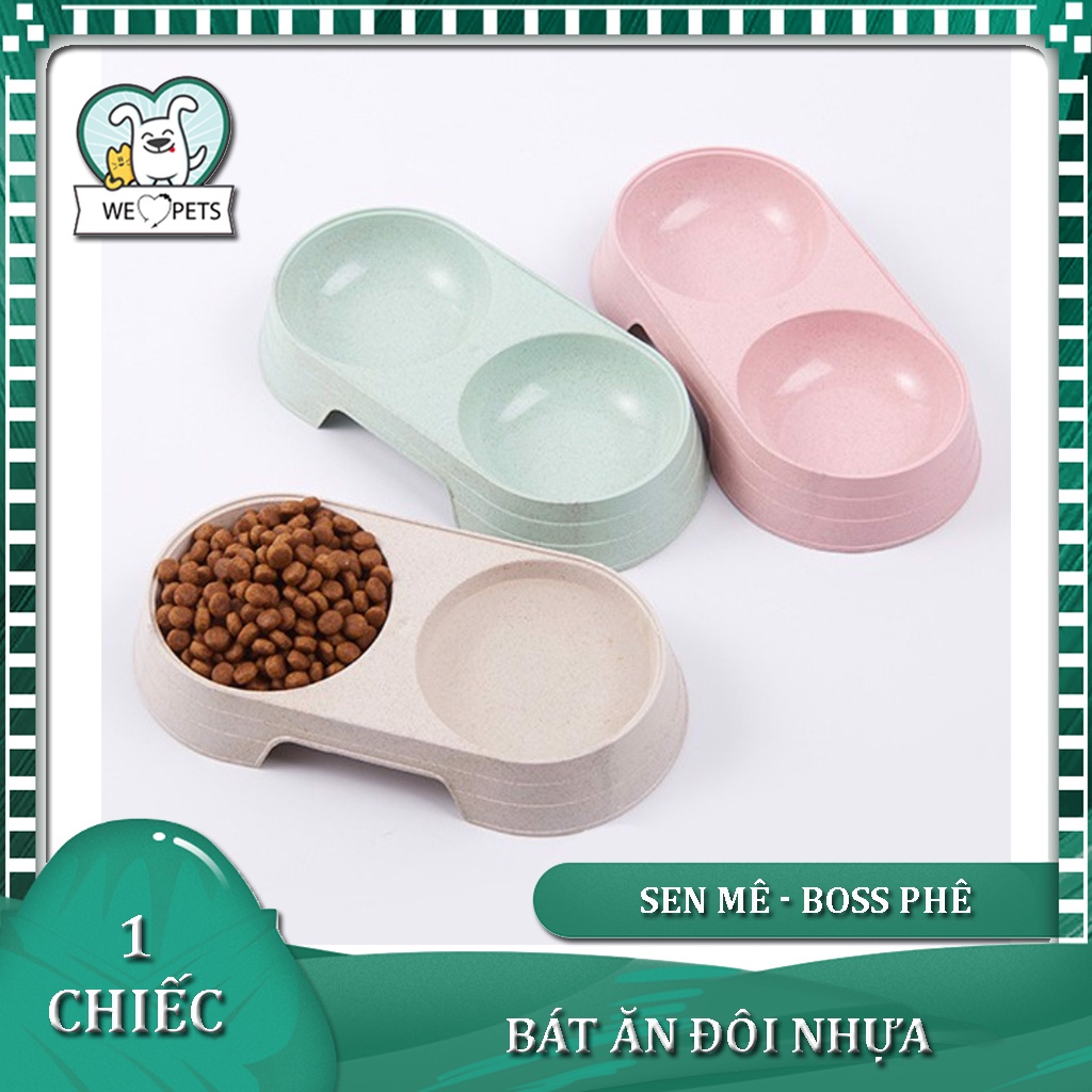 Bát Ăn Đôi Nhỏ Cho Chó Mèo Con 22x11x3.8cm  - Lida Pet Shop