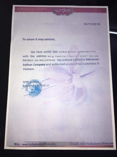 Nhuỵ hoa nghệ tây BAHRAMAN - có giấy chứng nhận Phân phối tại Việt Nam!!! | BigBuy360 - bigbuy360.vn