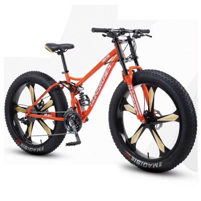 Xe đạp thể thao bánh béo ELINSROSES 26 Inch, Hàng siêu chất 3 đĩa 7 líp 21 tốc độ, Khung thép carbon