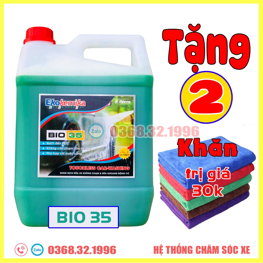 Dung Dịch Rửa Xe Không Chạm, Nước Rửa Xe Ô Tô, Xe Máy Bio 35 SIÊU SẠCH, SIÊU BÓNG BẢO VỆ SƠN XE (Tặng 02 Khăn Lau Xe)