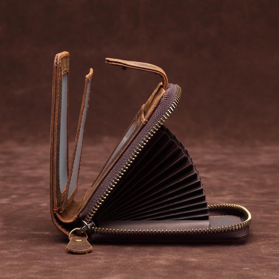 Ví nam nhiều ngăn đựng thẻ ATM, giấy tờ V29 da bò sáp 2 Màu thương hiệu ZACHI