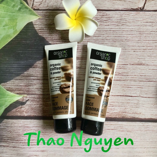 Tẩy tế bào chết cho da mặt Organic Shop Organic Coffee &amp; Powder Face Gommage Nga