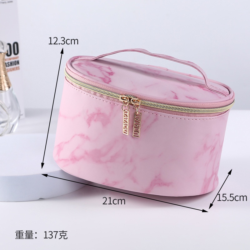 Túi đựng đồ trang điểm sức chứa lớn chống ẩm họa tiết cẩm thạch thời trang Châu Âu