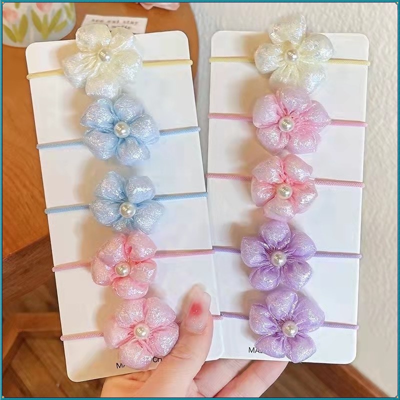 Dây Buộc Tóc Ba Chiều Co Giãn Tốt Không Làm Đau Phong Cách Nhật Hàn Dễ Thương Cho Bé Gái