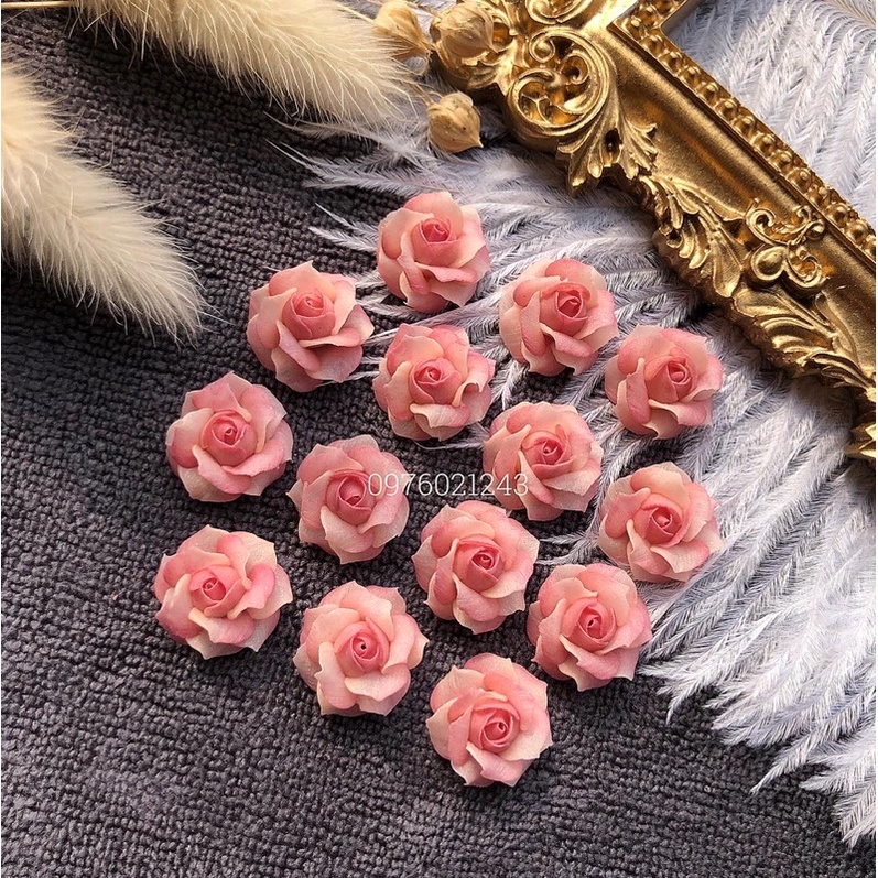 Hoa hồng làm nails. hồng cổ. hoa bột làm nails.phụ kiện nails giá rẻ