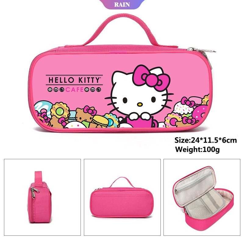 Túi Đựng Bút Sức Chứa Lớn Họa Tiết Hello Kitty Dễ Thương Dành Cho Nữ