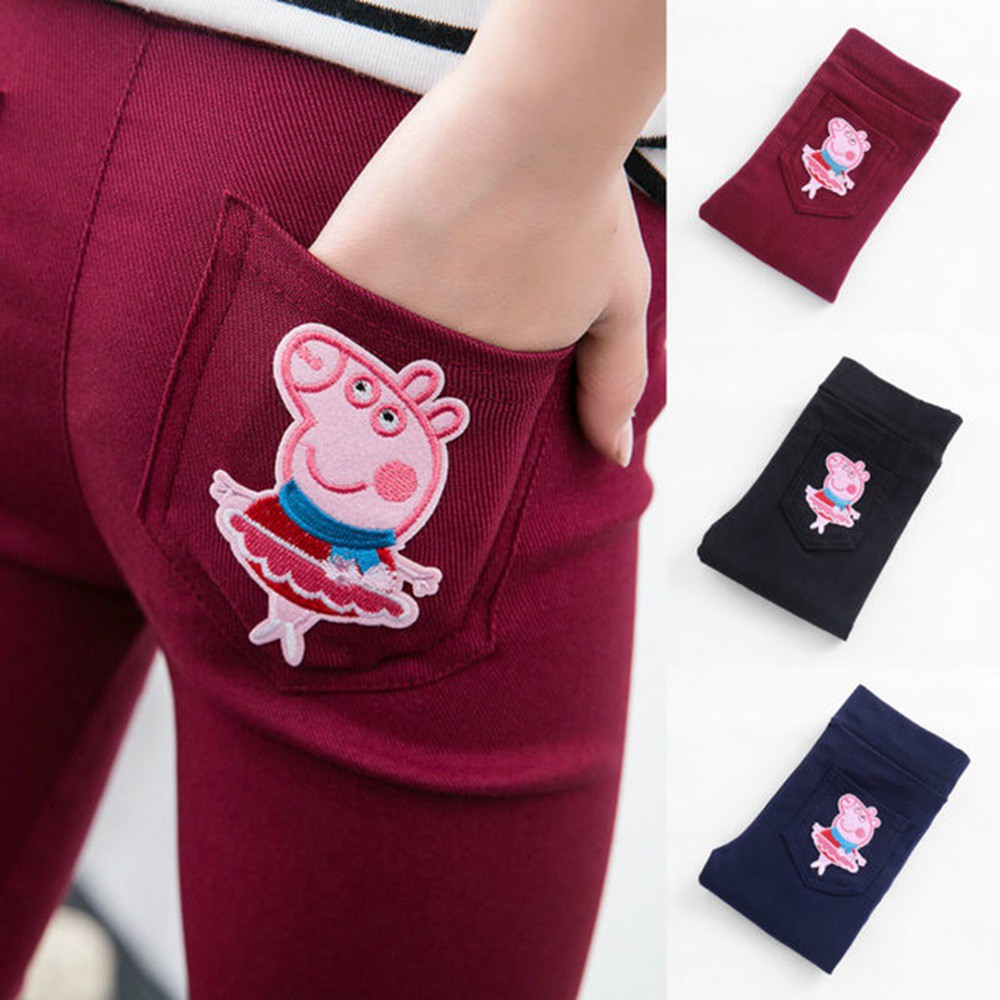 Quần Legging Dài Hình Heo Peppa Cho Bé Gái