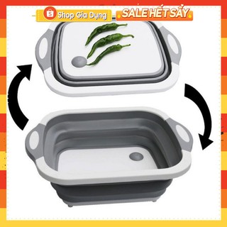 Thớt và thau, chậu gấp gọn 2in1 40*15cm - Dụng cụ nhà bếp thông minh hiện đại