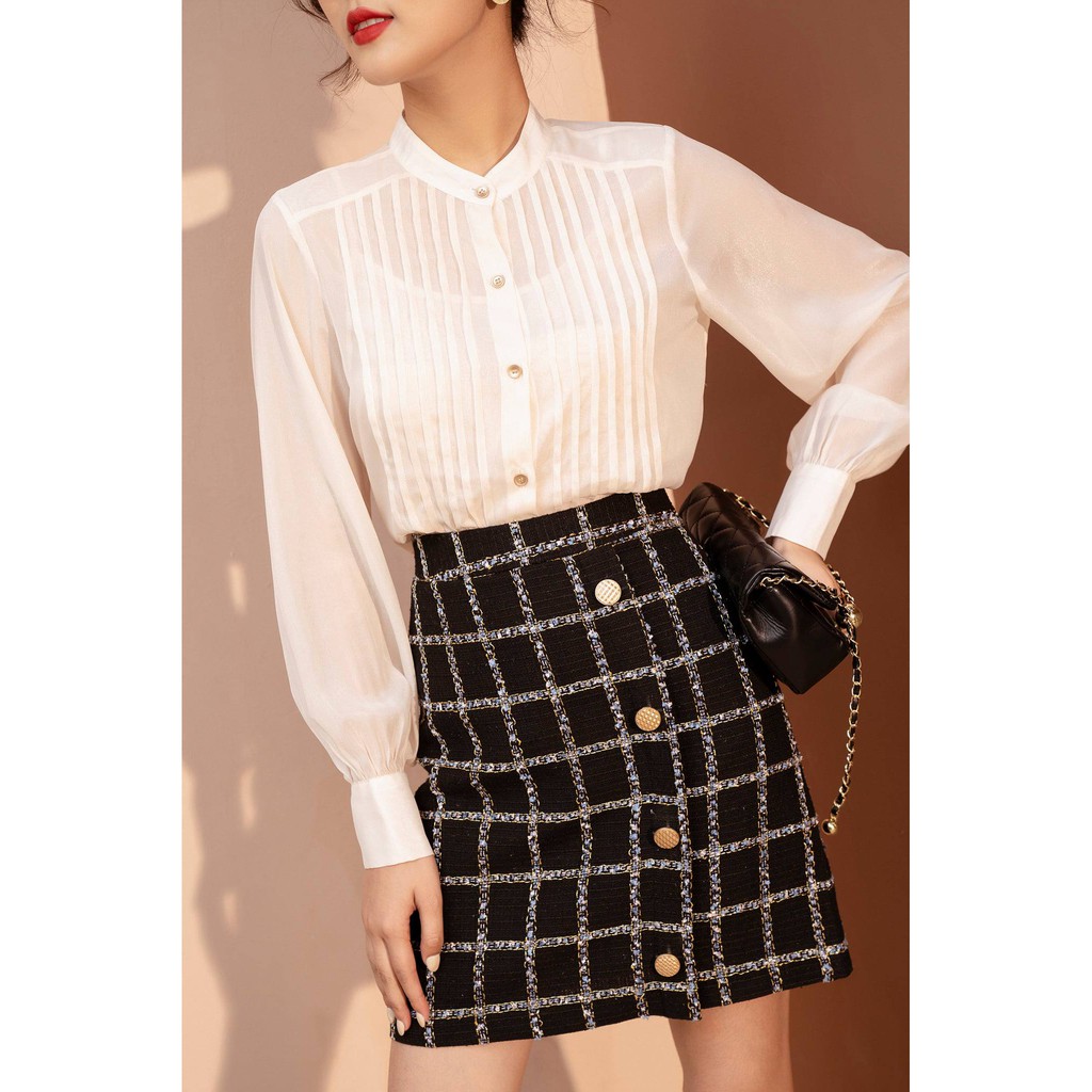 AMELIE Chân váy dáng A tà ngoài đính 4 khuy by Amelie | BigBuy360 - bigbuy360.vn