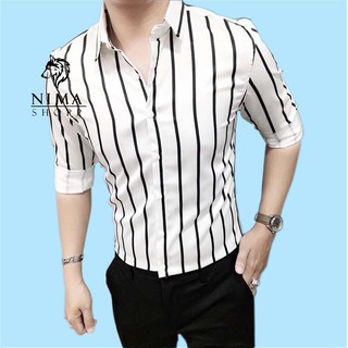 Áo sơ mi nam dài tay, vải lụa bóng cao cấp NMM021