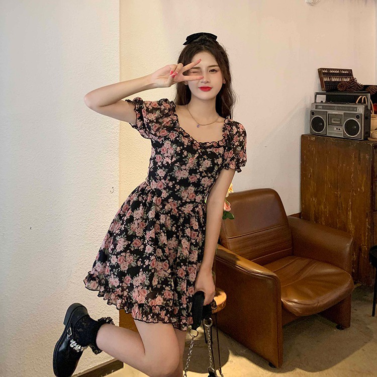 sexy đầm tay phồng đầm hồng đầm hở lưng váy ngắn đầm hoa nhí vintage váy tiểu thư sang chảnh đầm cổ vuông đầm bigsize nữ váy nữ xinh váy đi chơi đầm đi tiệc đầm nữ