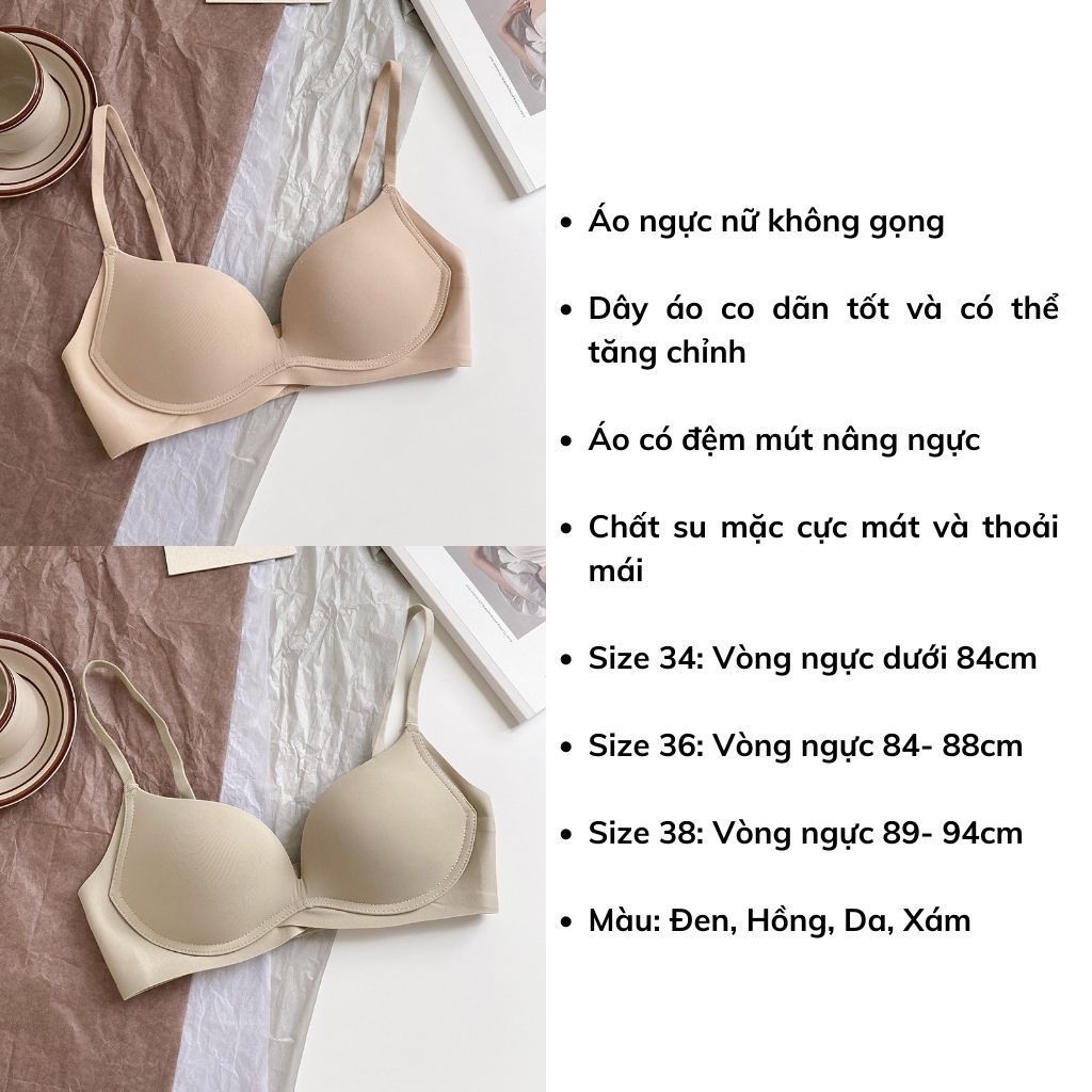 Áo ngực nữ su mềm mại không gọng, áo lót đệm mút nâng ngực sexy gợi cảm JOCOSI A2179