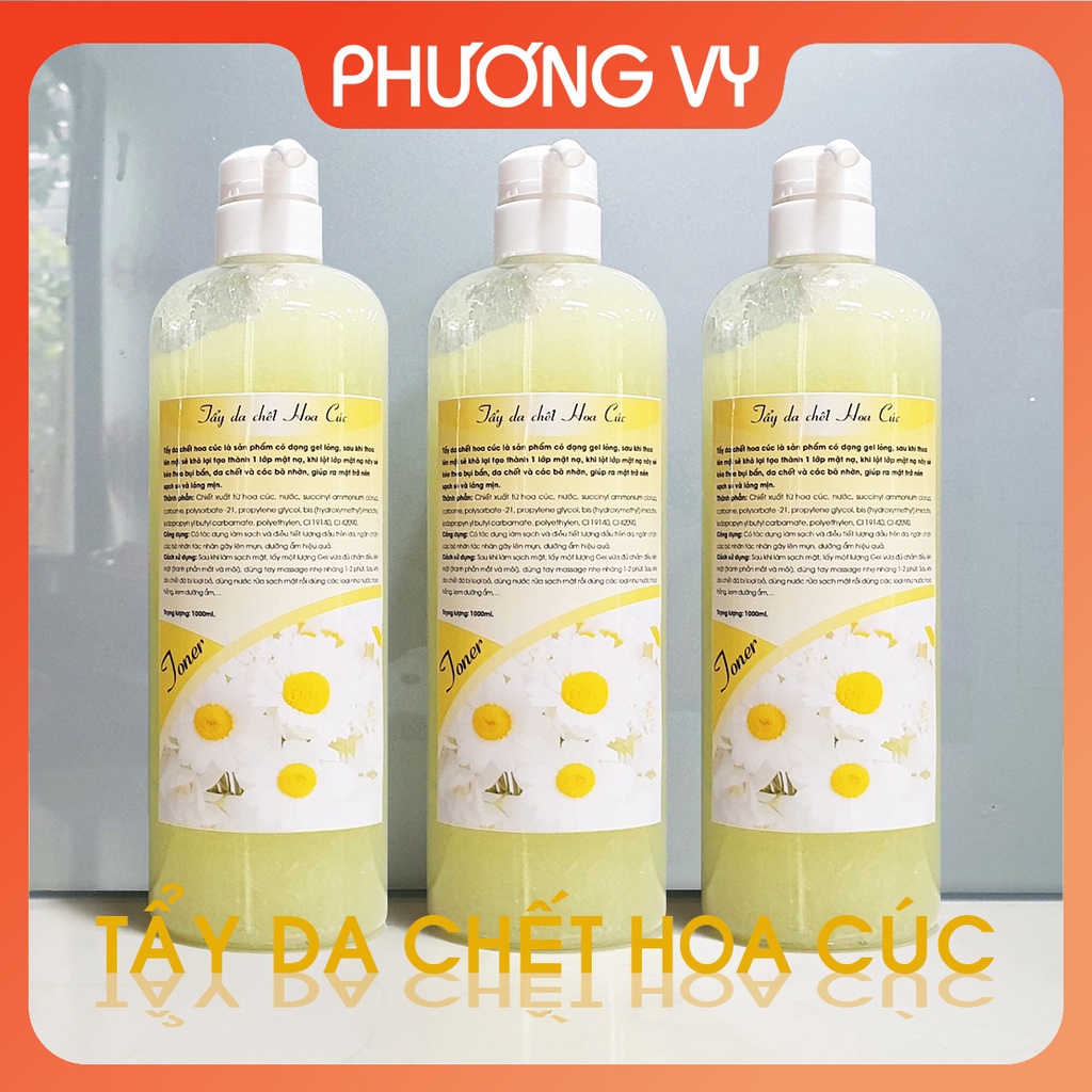 [CHÍNH HÃNG] 1000ml Tẩy da chết Hoa Cúc Spa, giúp tẩy da chết làm sạch da, spa.