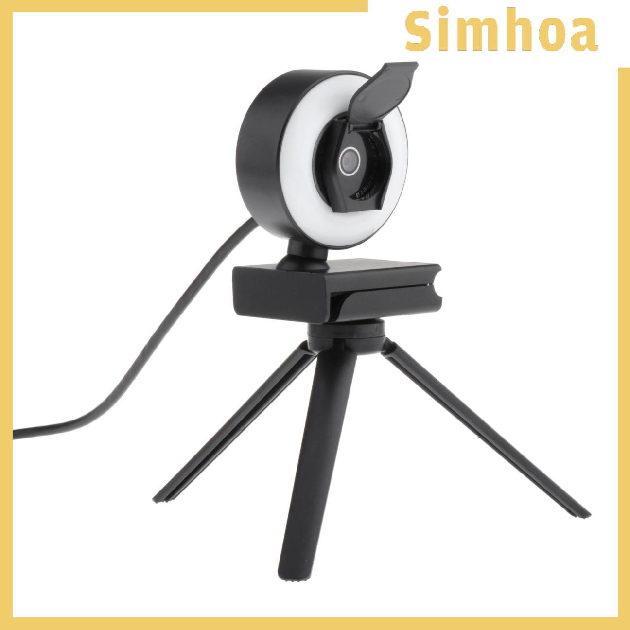 Webcam USB HD dạng vòng kèm micrô hỗ trợ ghi video stream cho PC