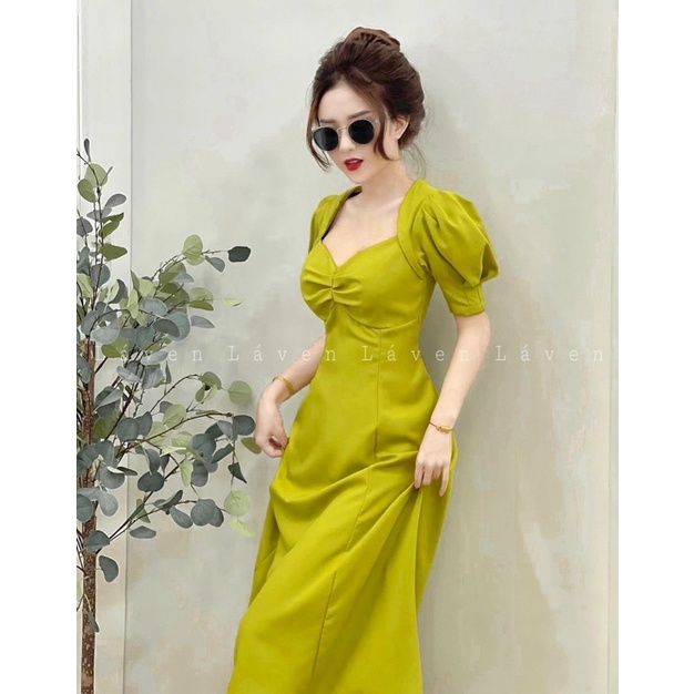 ĐẦM MIDI XOÈ NHÍU NGỰC TAY BÚP 3M KTGIMI ( Kèm Ảnh Thật)