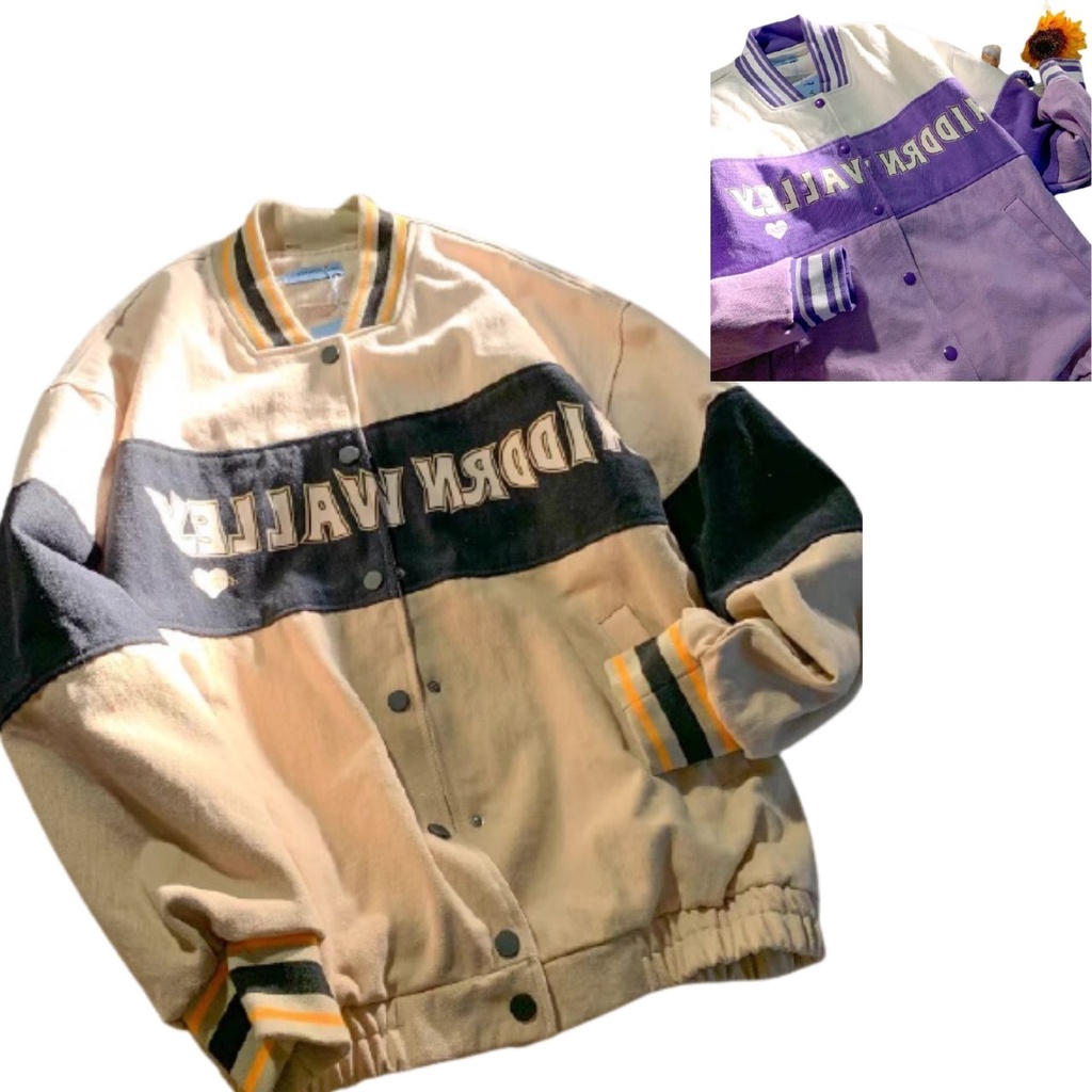 Áo Khoác Bomber Nỉ Nam Nữ Unisex Phối Chữ Valley Form Rộng Phong Cách Hàn Quốc Mã 531 You Store