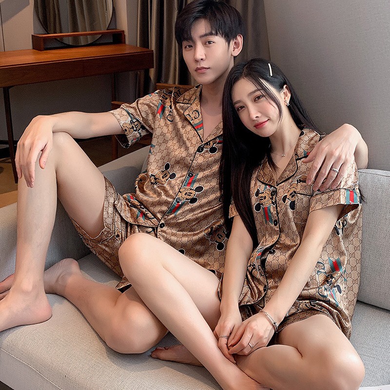 Pyjama lụa cao cấp nam nữ đồ đôi mặc nhà