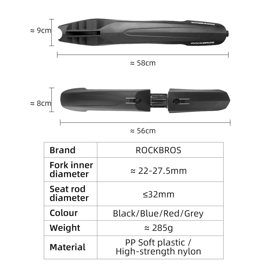 ROCKBROS FENDER Tấm Chắn Bùn Cao Cấp Cho Xe Đạp