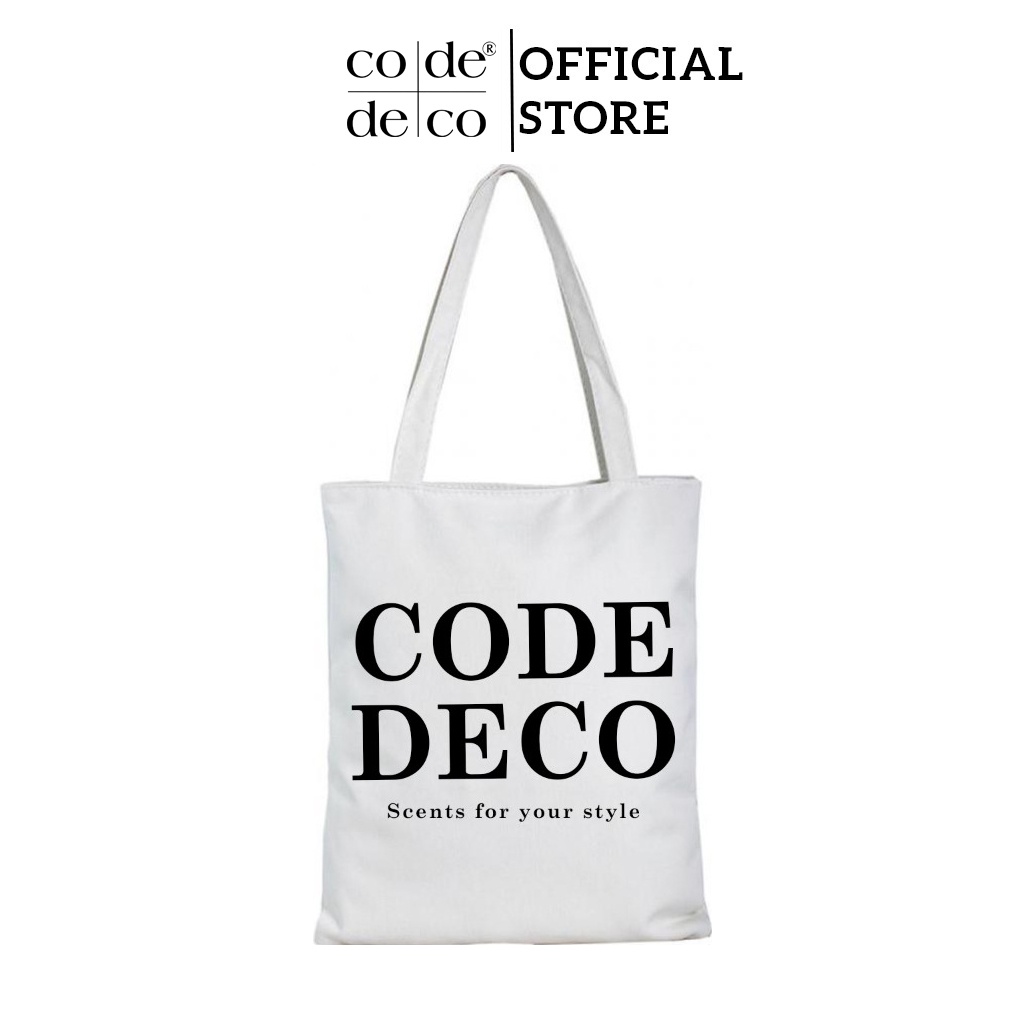 Túi vải Canvas Code Deco thời trang phiên bản mới có khóa kéo tiện lợi