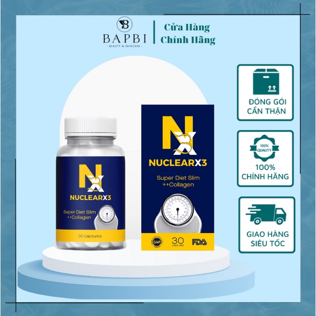 Viên Uống Giảm Cân Nuclearx3 Giảm Cân Nuclearx3 Collagen Đẹp Da