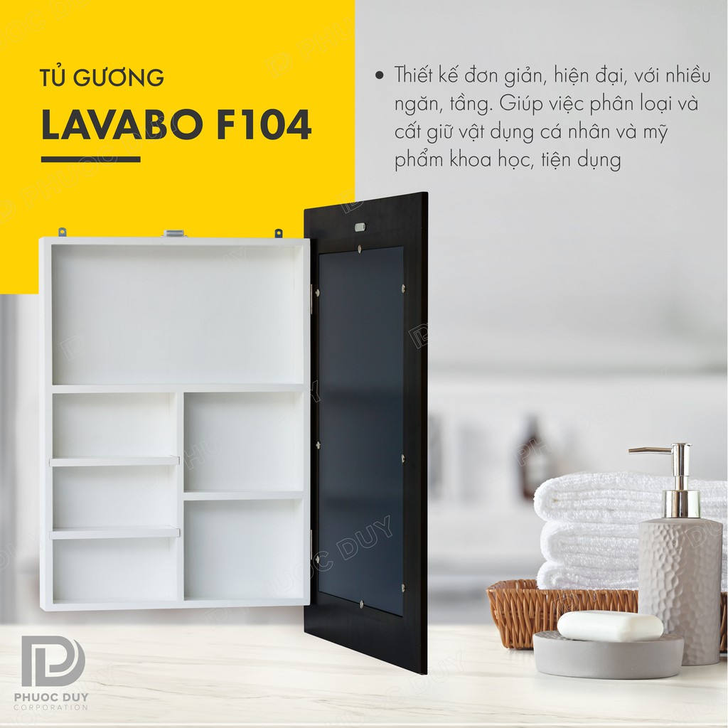 Tủ gương phòng tắm treo tường đa năng - Tủ gương Lavabo F104 | BigBuy360 - bigbuy360.vn