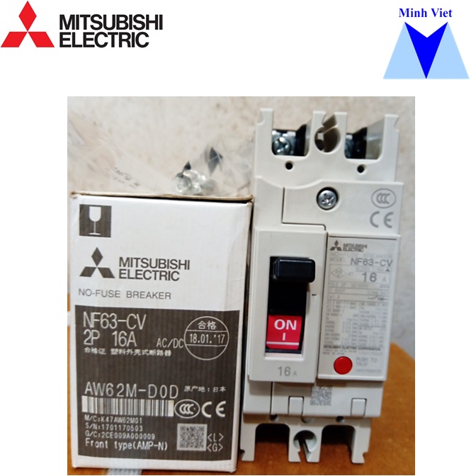 Aptomat Mitsubishi MCCB NF63-CV 2P 16A / NF63-CV 2P 40A / NF63-CV 2P 50A