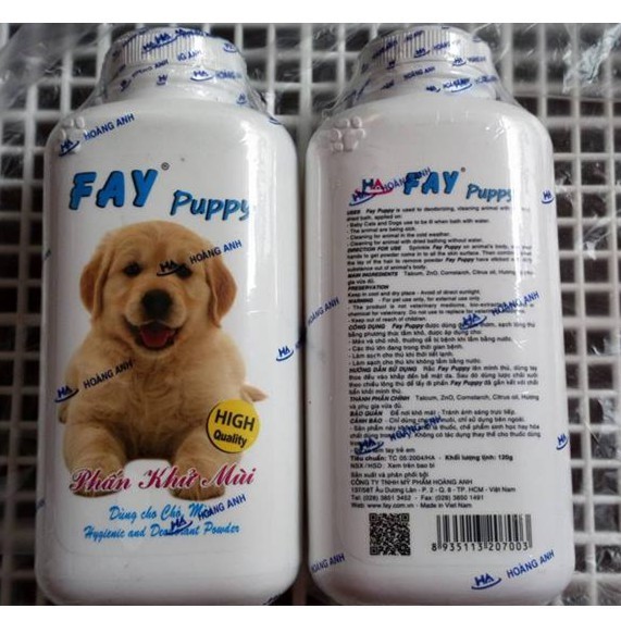 PHẤN THƠM KHỬ MÙI, TẮM KHÔ CHO CHÓ FAY PUPPY - 120gr