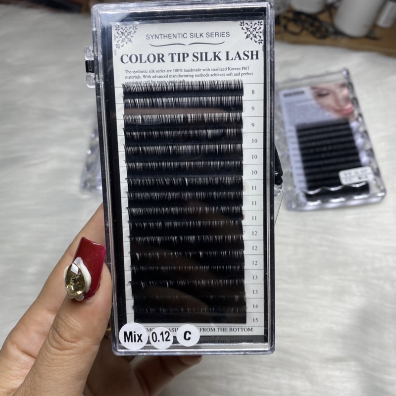 Mi khay Color Tip Silk Lash mix 8 đến 15mm