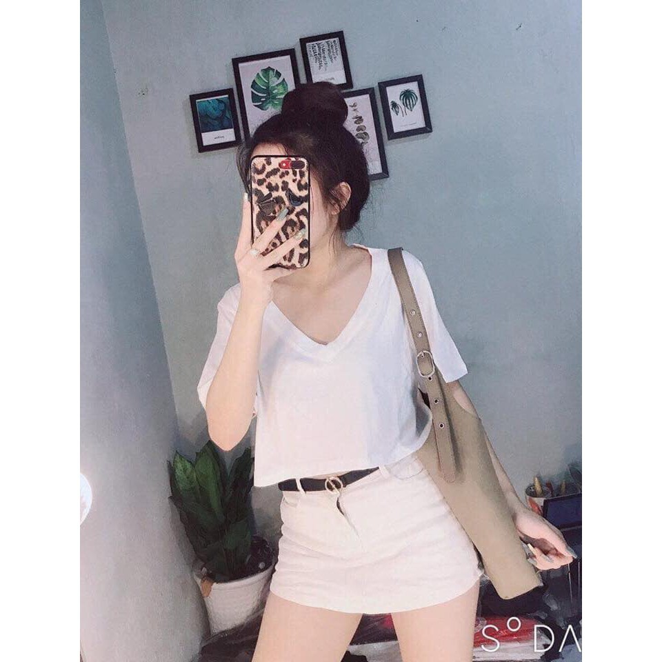 Áo Crotop Cổ Tim FROM RỘNG Thời Trang Cho Bạn Nữ Thời Trang Nữ Anna | BigBuy360 - bigbuy360.vn