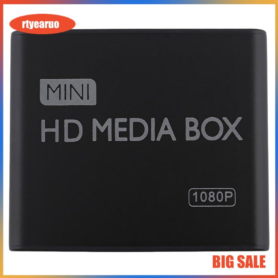 Hộp Đầu Phát Đa Phương Tiện Mini Full 1080p HD MPEG / MKV / H.264 HDMI AV USB Và Điều Khiển Từ Xa