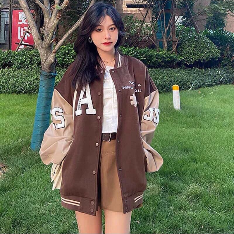 [RẺ VÔ ĐỊCH] Áo bomber nâu bo viền (kèm ảnh thật)
