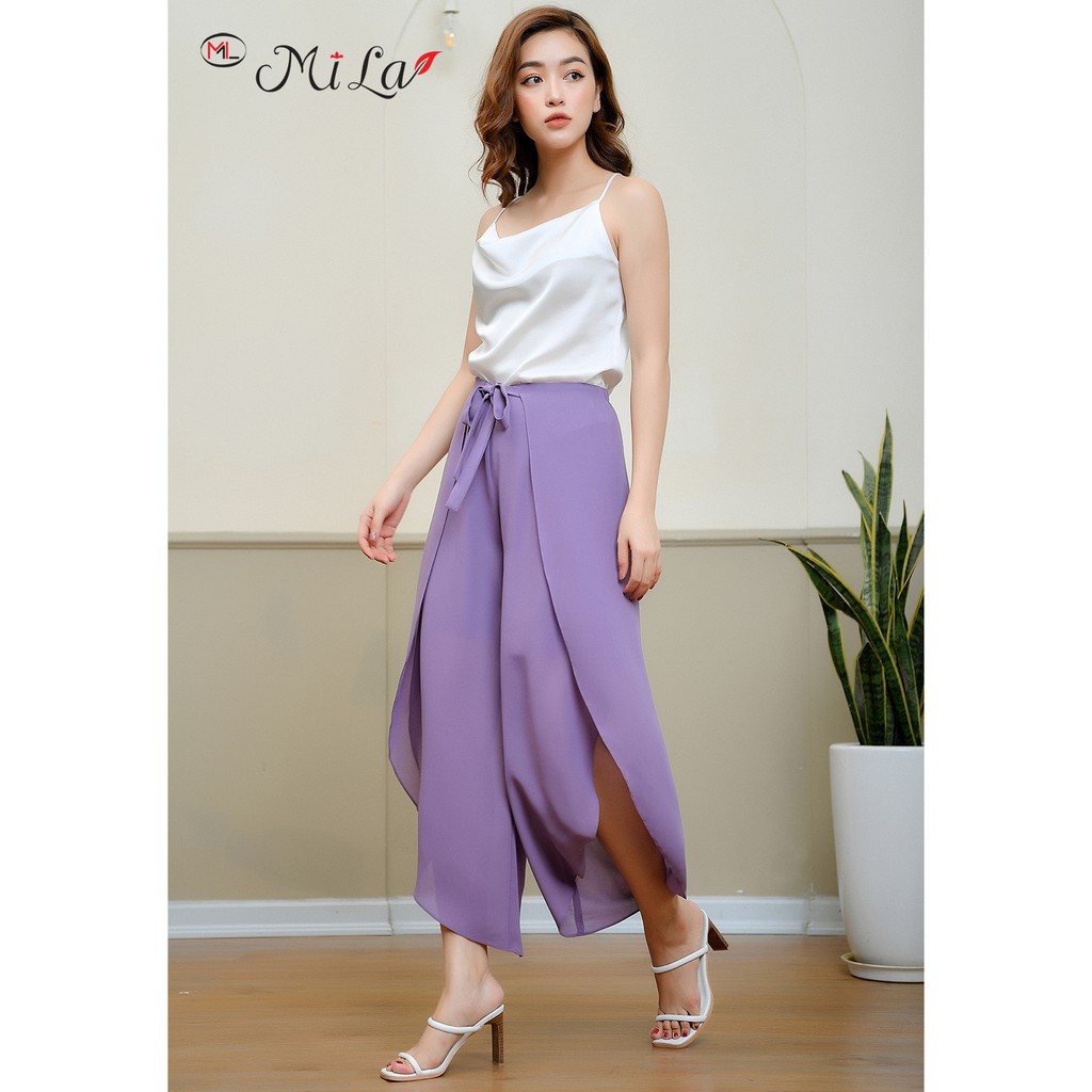 Quần kiểu váy Mila Fashion thắt nơ eo thời trang 9QK016HO hai màu