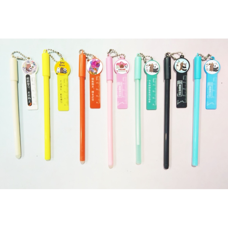 Bút ba anh em gấu kèm dây treo BMCI5 bút cute dễ thương thần tượng idol hoạt hình