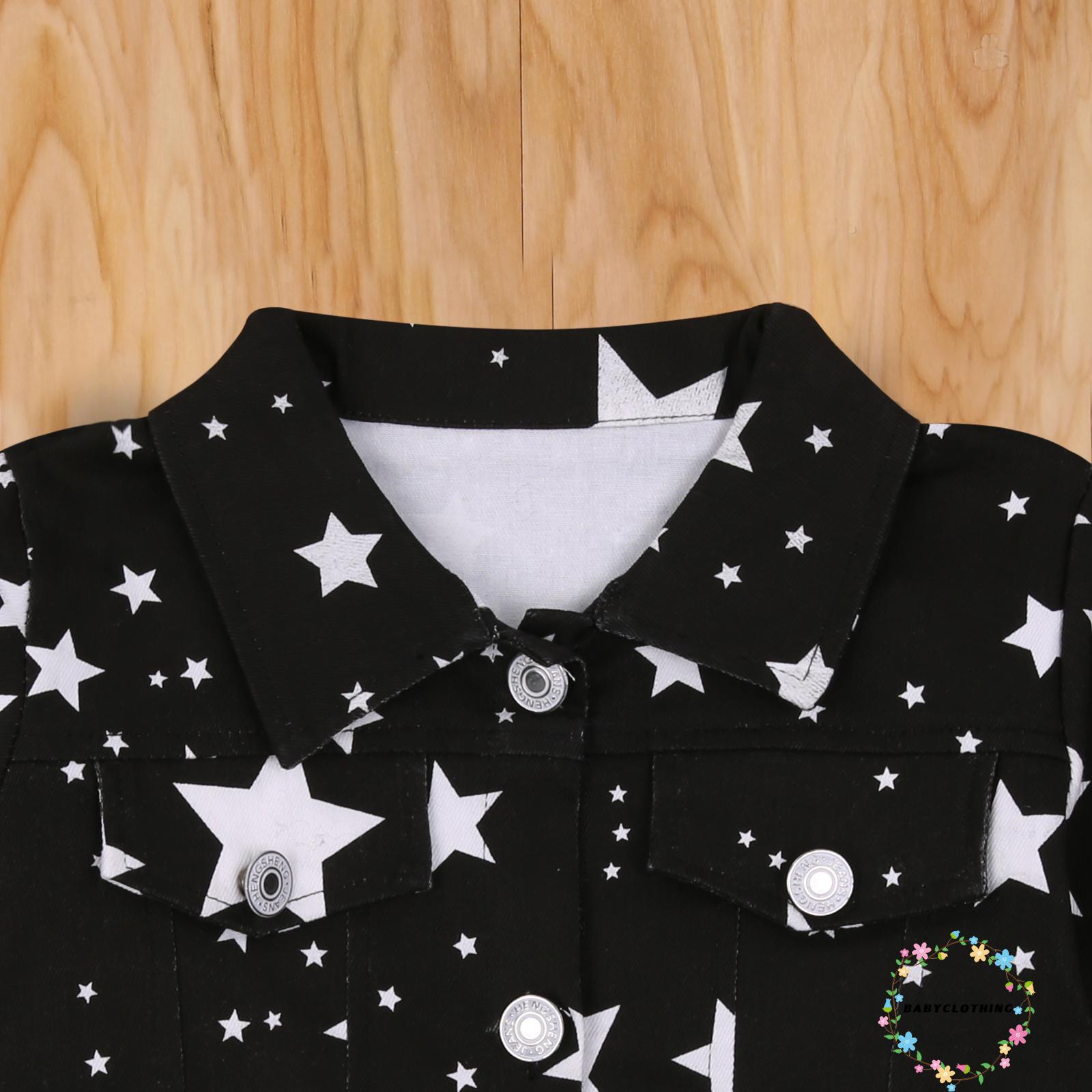 BBCQ-Children´s Jacket, Girl´s Lapel Long Sleeve Top Star Printed Pattern Autumn Coat for Boys