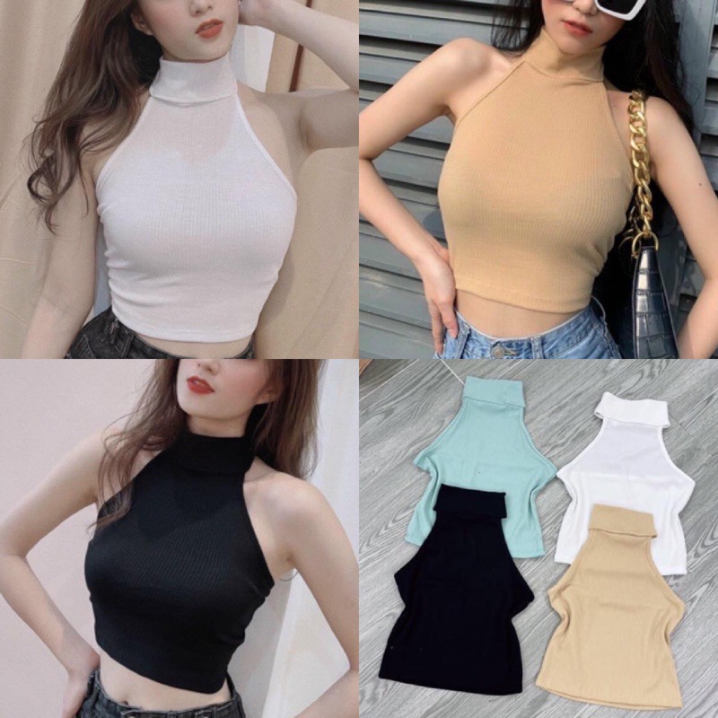 Áo yếm cổ cài nút basic
