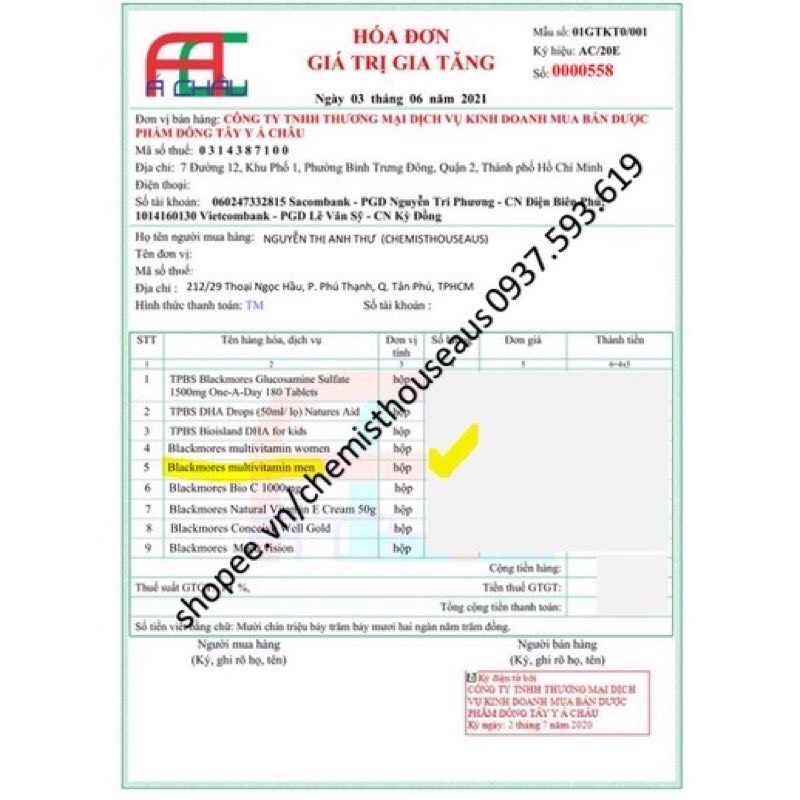 Vitamin tổng hợp cho nam / nữ Blackmores Multivitamin for Men / Women 60 viên úc