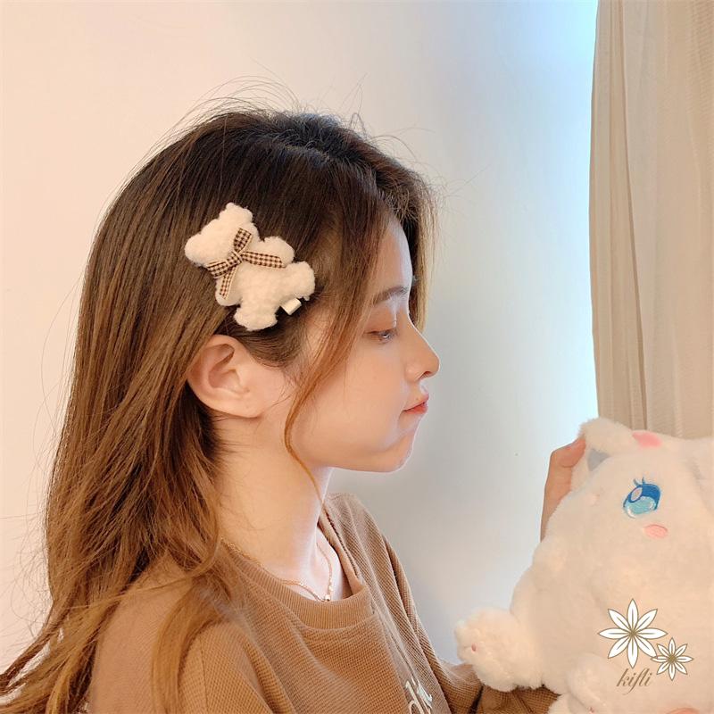 Kẹp Tóc Đính Gấu Bông Hoạt Hình Dễ Thương Thời Trang Mùa Thu Cho Bé Gái