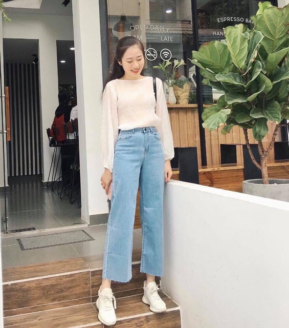 Quần culottes jeans lai cắt Uban 92