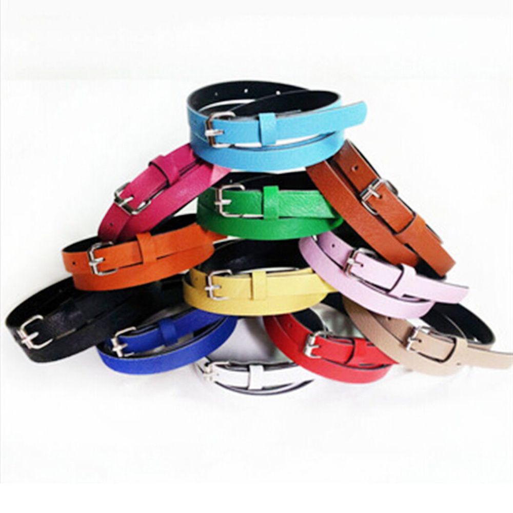 Thắt Lưng Da Bản Nhỏ Có 8 Màu Trơn Cho Nữ