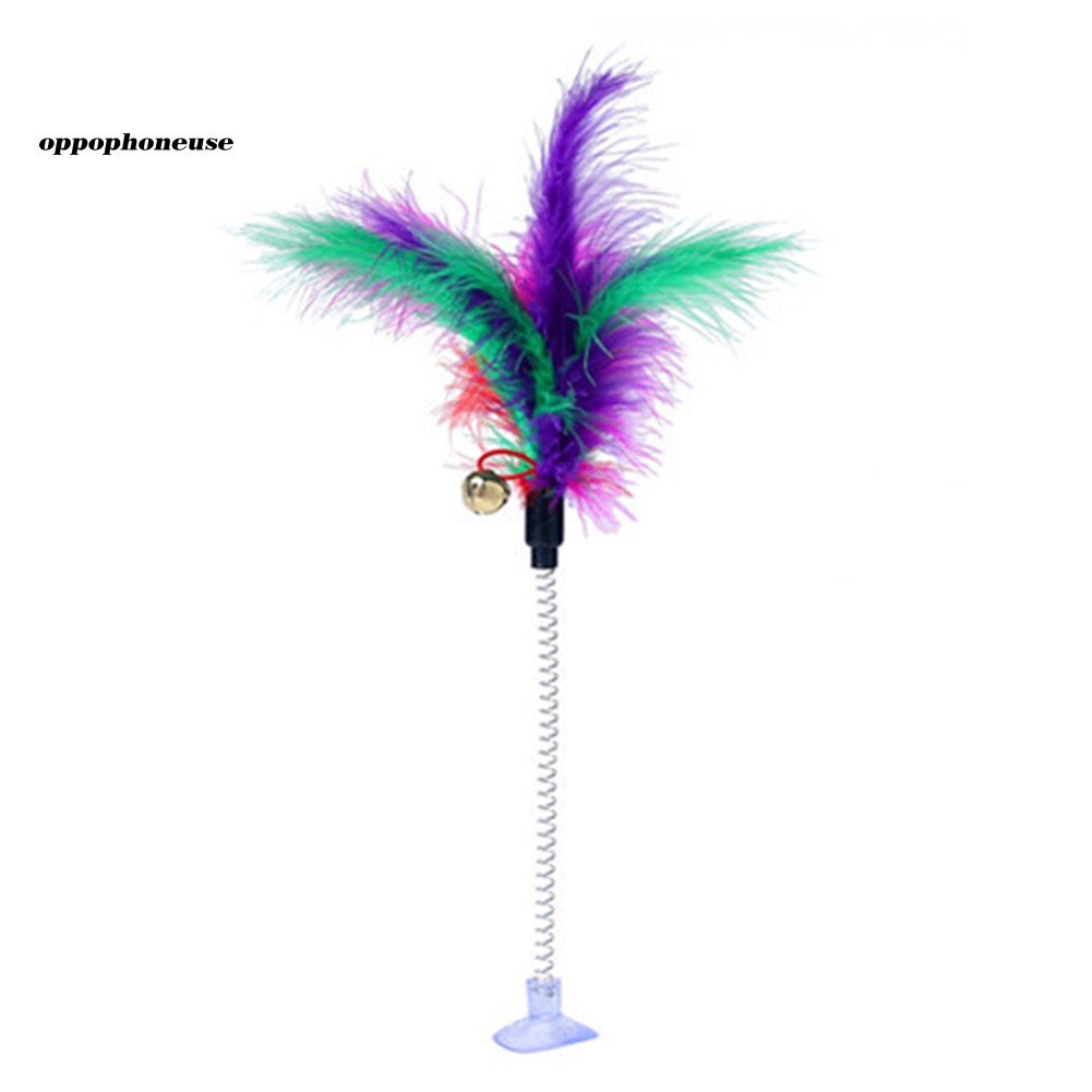 Đồ Chơi Lông Vũ Đàn Hồi Có Cốc Hút Lò Xo Vui Nhộn Cho Mèo Cưng