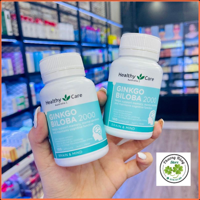 VIÊN UỐNG BỔ NÃO HEALTHY CARE GINKGO BILOBA 2000mg 100 VIÊN