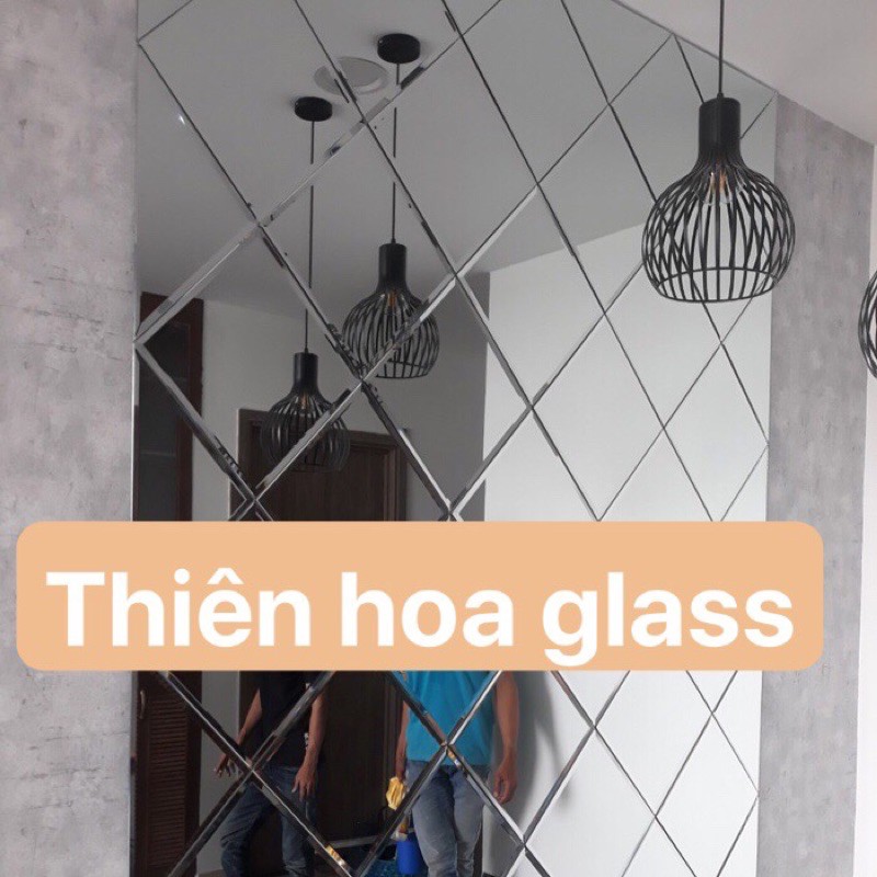 [CÓ CLIP] Gương hình thoi dán tường cỡ lớn 20x20cm gương trang trí gương decor cỡ lớn gương tráng bạc gương 3D hình thoi