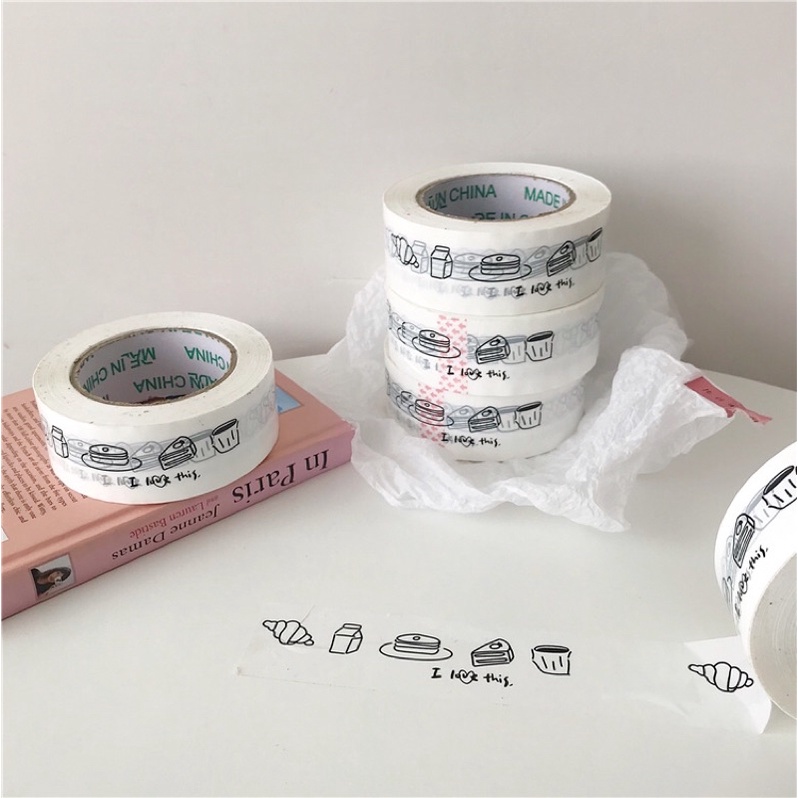 Băng Keo Dính Gói Hàng, Cuộn 500 Stickers Hoạ Tiết Hoạt Hình Dễ Thương