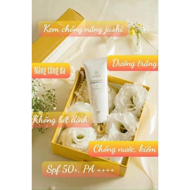 Kem Chống Nắng Top Beauty Jushi Bảo Vệ Làn Da Tối Ưu Chiết Xuất Từ Thành Phần Thiên Nhiên, Chống Mồ Hôi Và Nước