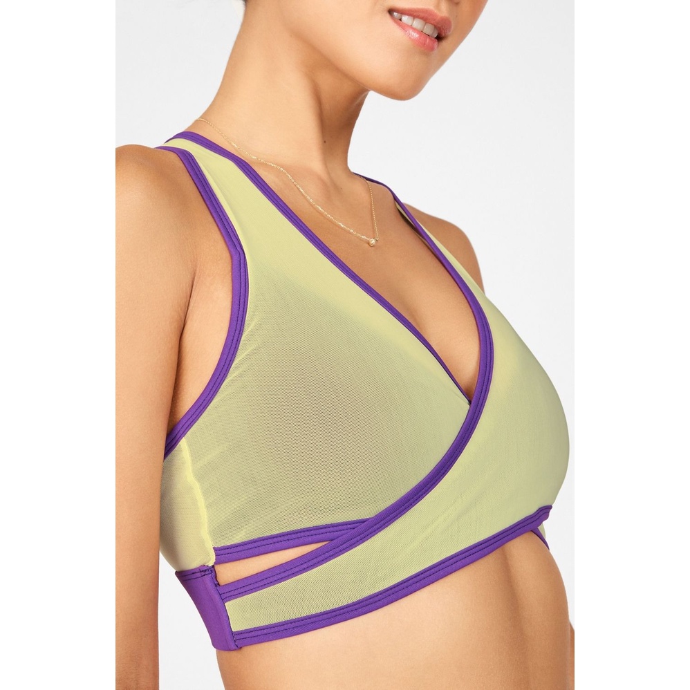 Áo tập đan chéo màu vàng  F4bletic xuất khẩu - Hàng dư xịn