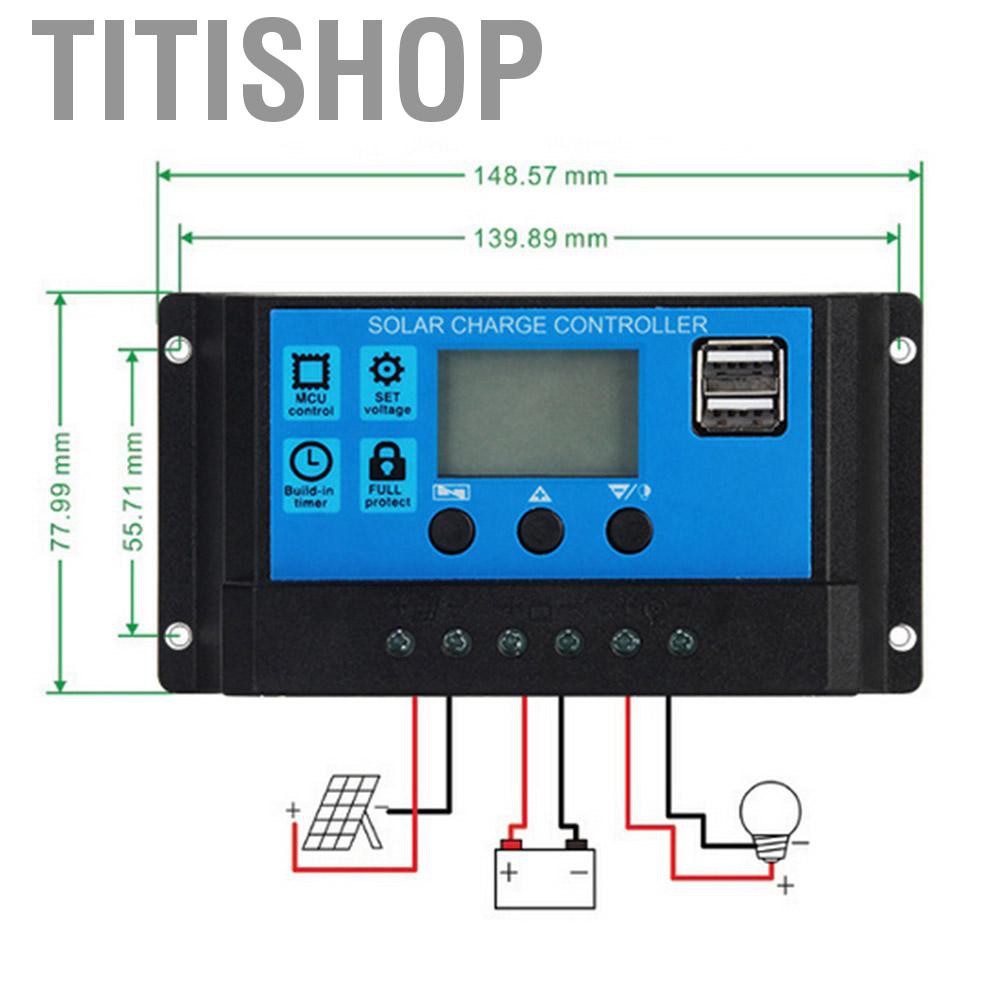 Bộ Điều Khiển Sạc Năng Lượng Mặt Trời 60a / 50a / 40a / 30a / 20a / 10a 12v 24v