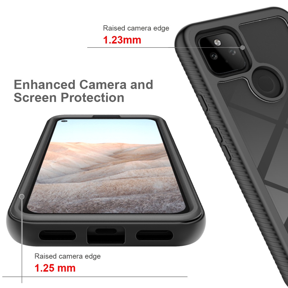 Ốp điện thoại silicon hai lớp mềm trong suốt chống va đập cho Google Pixel 5/5A/4 XL/4A 5G/3A XL