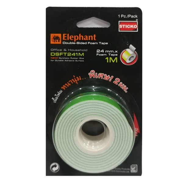 Băng Keo Mouse 2 Mặt 24 mm x 1 m - Elephant DSFT241M